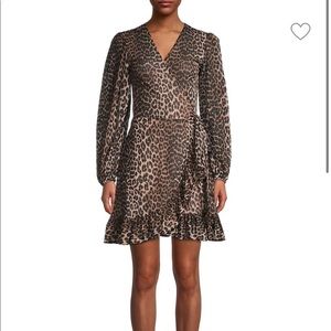 Ganni leopard wrap dress